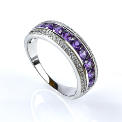 Amethyst Sterling Silver Stackable Ring