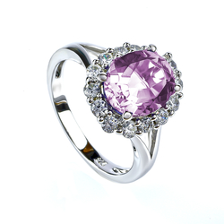 Alexandrite Blue to Purple Color Change Silver Ring