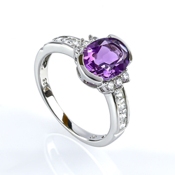 Oval Cut Amethyst Ring