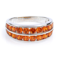 Sterling Silver Journey Fire Opal Ring