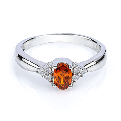 Silver Fire Cherry Opal Ring