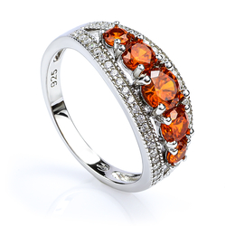 Sterling Silver Stackable Fire Opal Ring