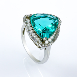 Huge Paraiba Silver Ring