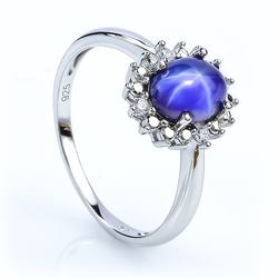 Fine Star Sapphire Silver Ring