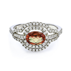 Micro Pave Oval Cut Zultanite Silver Ring