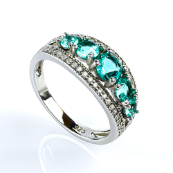 Sterling Silver Stackable Paraiba Ring