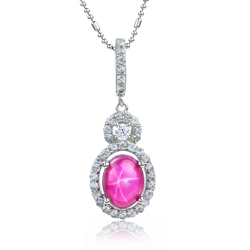 Beautiful Star Ruby Oval Cut Cabuchon Pendant