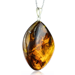 Natural Quality Amber Pendant With Sterling Silver