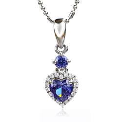 Heart Shape Tanzanite Silver Pendant