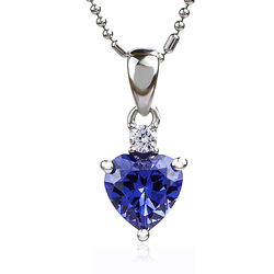 Elegant Heart Shape Tanzanite Silver Pendant