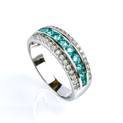 Channel Setting Paraiba Silver Ring