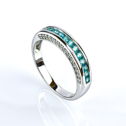 Sterling Silver Stackable Paraiba Ring