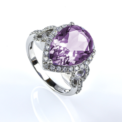 Color Change Alexandrite Big Pear Cut Ring