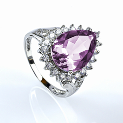 Alexandrite Big Pear Cut Ring