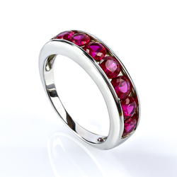 Sterling Silver Journey Ruby Ring