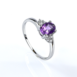 Amethyst Solitaire Ring