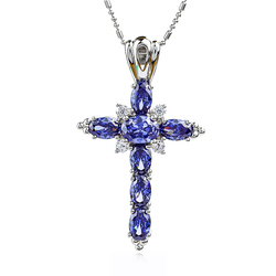 Tanzanite Cross Pendant