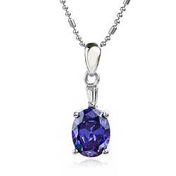 Silver Blue Tanzanite Pendant