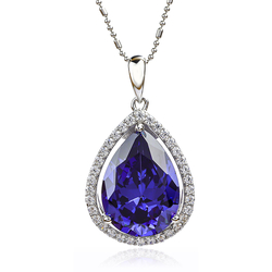 Blue Tanzanite Silver Pendant