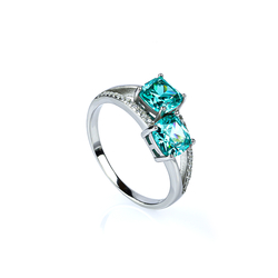 Two Stone Paraiba Tourmaline Ring