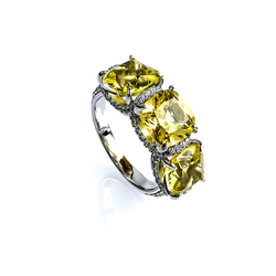 8 mm Big Sterling Silver Princess Cut Alexandrite Ring
