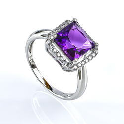 Amethyst Stone Silver Ring