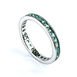Sterling Silver Channel Setting Stackable Paraiba Ring