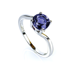 Tanzanite Sterling Silver Solitaire Ring