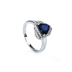 Trillion Cut Blue Sapphire Ring