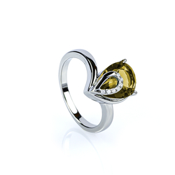 Zultanite Ring Pear Cut Stone Ring