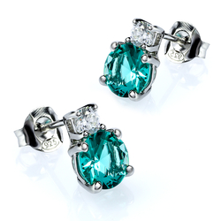 Paraiba Silver Stud Earrings