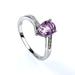 Alexandrite Blue to Purple Color Change Stone Silver Ring