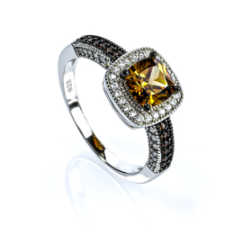 Classic Halo Chocolate Diamond Engagement Ring