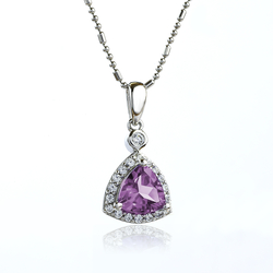 Color Change Trillion Cut Alexandrite Sterling Silver Pendant