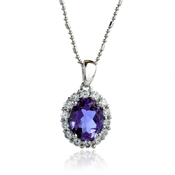 Oval Cut Alexandrite Silver Pendant