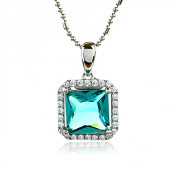 Paraiba Stone Silver Pendant