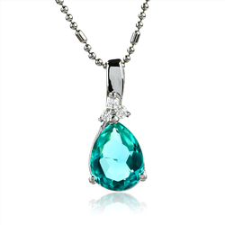 Pear Cut Paraiba Sterling Silver Pendant