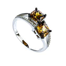 Princess Cut Chocolate Diamond Ring