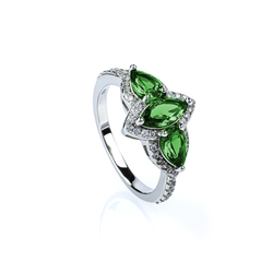 Emerald Ring Marquise Cut Stone Ring