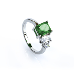 Three Stone Emerald Ring