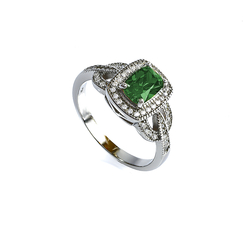 925 Sterling Silver Emerald Ring