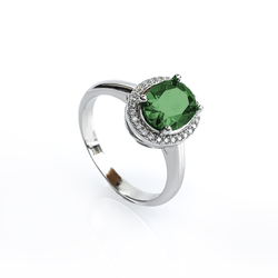 925 Sterling Silver Emerald Ring