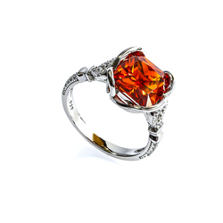 Sterling Silver Fire Opal Ring