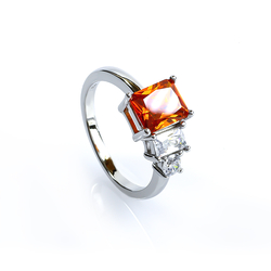 Three Stone Fire Opal Ring