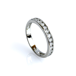 Beautiful Engagement Ring Decorated with Zirconia stones.