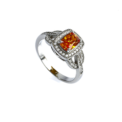 925 Sterling Silver Fire Opal Ring