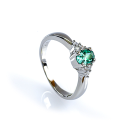 Emerald Sterling Silver Ring