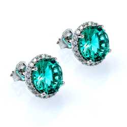 Paraiba Sterling Silver Huge Earrings