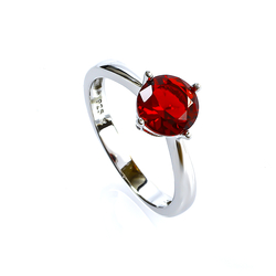 Solitaire Red Ruby Engagement Ring