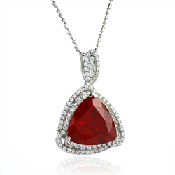 Ruby Stone Pendant In Sterling Silver